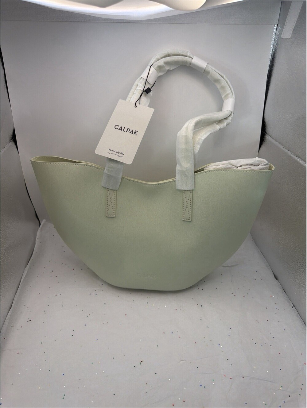 CALPAK Haven Tulip Tote Celadon Faux Leather Shoulder Bag NWT AHP2601